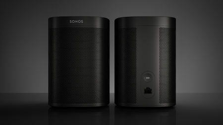 Sonos One Black on dark backroundのeditorial素材