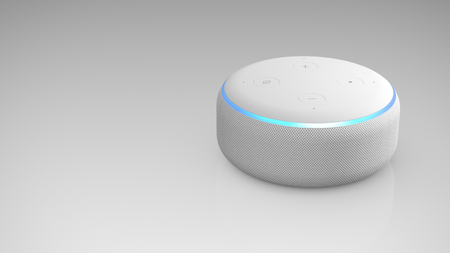 Amazon Echo Dot 3rd generation on light backroundのeditorial素材