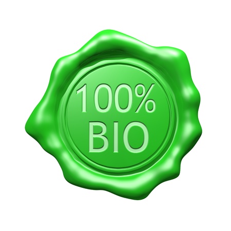 Green Wax Seal - 100  BIO - Isolatedの写真素材