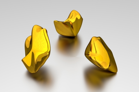 3D Gold Nuggets の写真素材