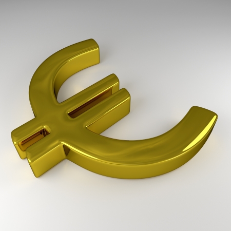 3D Golden Euro Signの写真素材