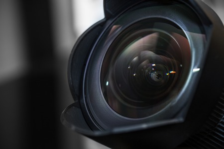 14mm wide angle lens with a lens hood close-up