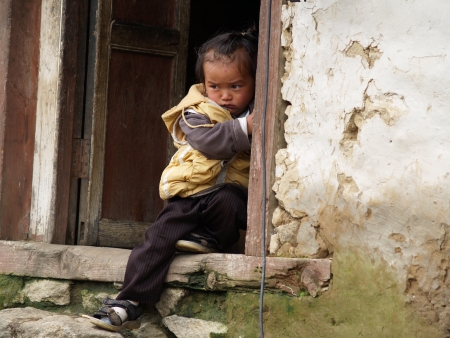 Child in Nepalのeditorial素材