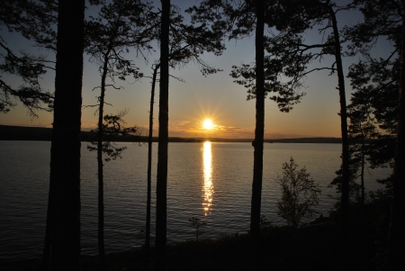 Sunset in Swedenの写真素材