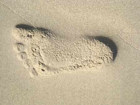 Footprints on the sandの写真素材