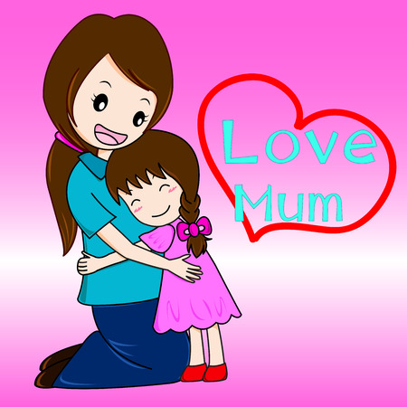 This picture show love between mother and child.のイラスト素材