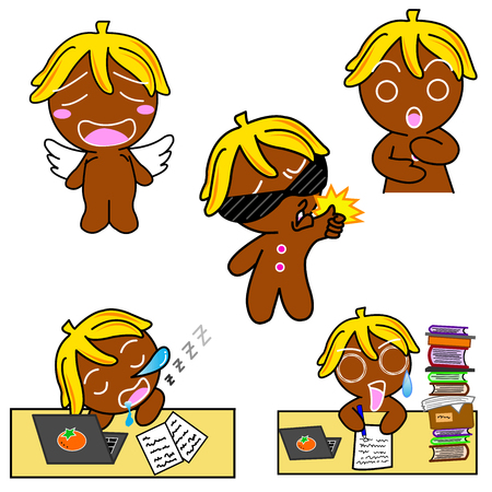 Ginger Bread  pictures used as illustrations. Which has a variety of emotions.のイラスト素材