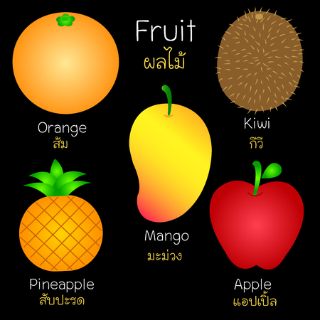 Pictures of various fruits. They can be used as a book illustration. Or learning media.のイラスト素材