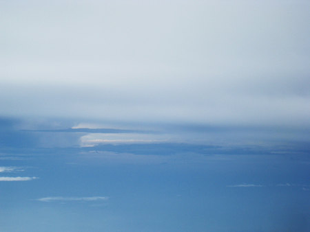 Sky photo from the top view. Take photo from the planeの写真素材