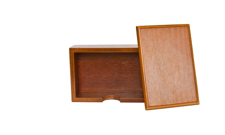 Brownisolated  wooden card holderの写真素材