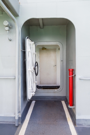 Metal door, entrance of Marine Shipの写真素材