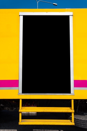 Black background of truck door and stairの写真素材