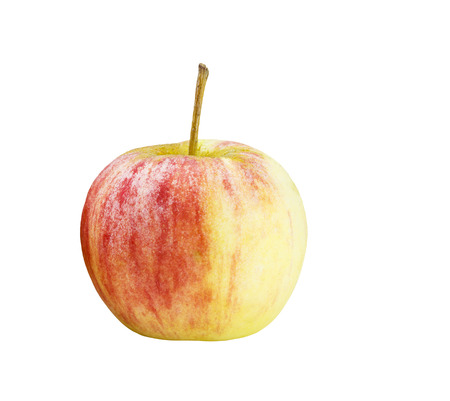 Isolated red fresh apple on whiteの写真素材