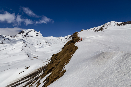 Snow on high mountain from at First peak in Grndelwald switzerland europe, melting snowの写真素材