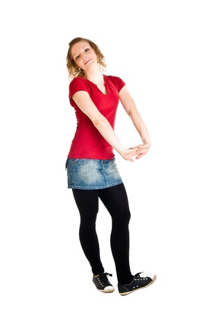 Isolated caucasian young girlの写真素材