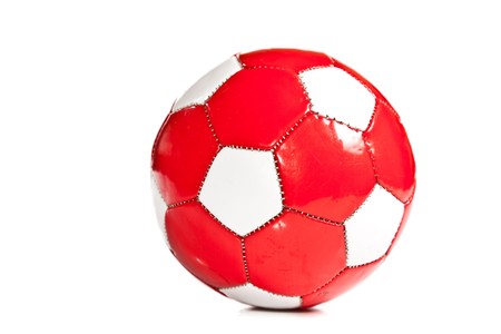 Isolated red and white football ballの写真素材