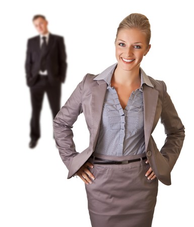 Businesswoman and businessmanの写真素材