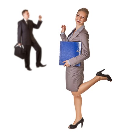 Businesswoman and businessmanの写真素材