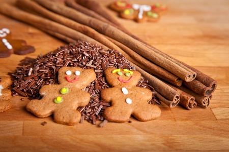 Home baked traditional ginger honey cookiesの写真素材