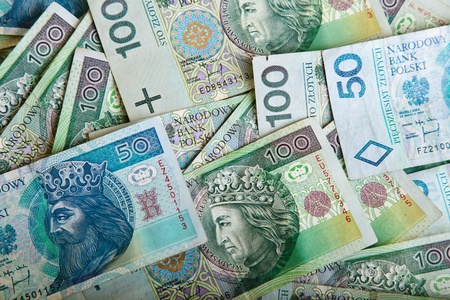 Polish zloty paper moneyの写真素材