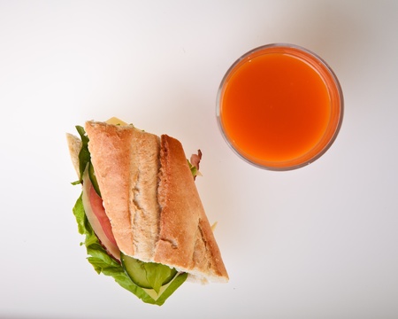 Different sandwiches with vegetables and cheese isolatedの写真素材