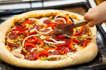 Homemade fresh and tasty pizzaの写真素材