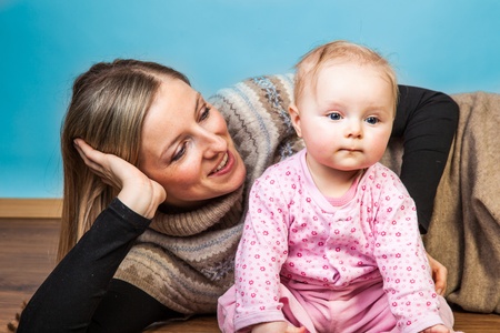 Mother with infant girl