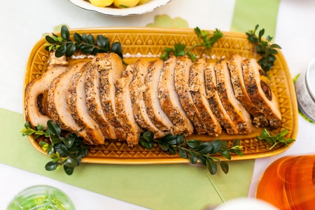 Deliciuously looking food on a decorated tableの写真素材