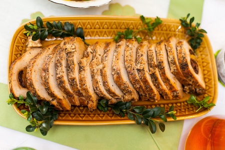 Deliciuously looking food on a decorated tableの写真素材