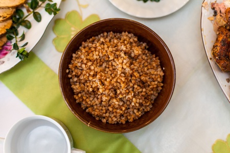 Deliciuously looking food on a decorated tableの写真素材