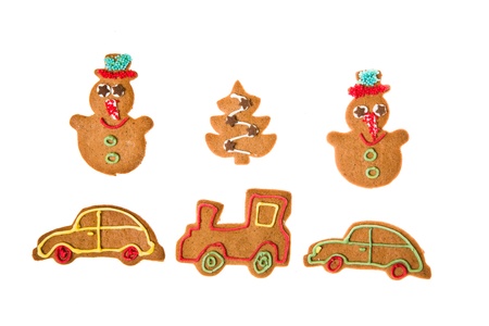 Decorated homemade gingerbread cookies 