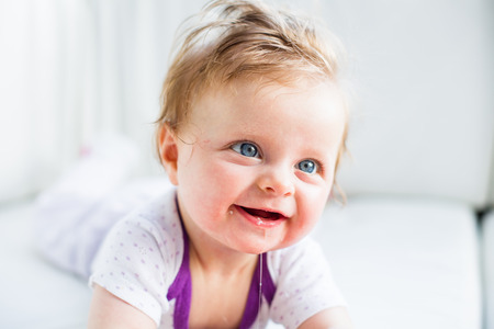 Cute newborn girlの写真素材