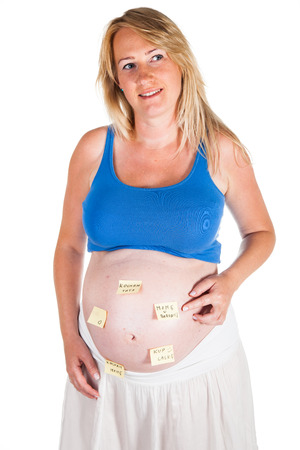 Pregnant caucasian womanの写真素材