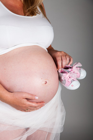 Pregnant caucasian womanの写真素材