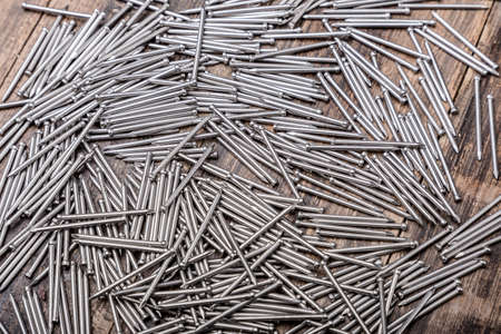 nails texture on wood top viewのeditorial素材