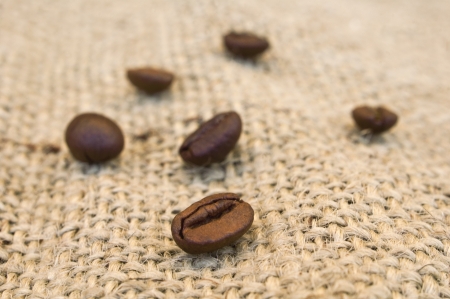 Coffee beans on vintage background の写真素材