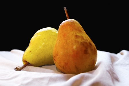 Two tasty fresh ripe pearの写真素材
