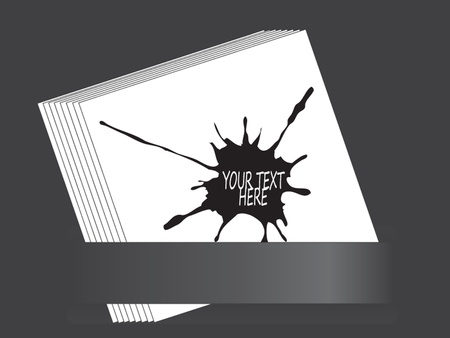 White paper with paint blot, advertising spaceのイラスト素材