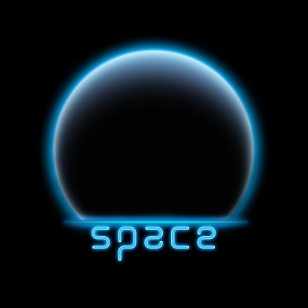 Eclipse background in blue light の写真素材