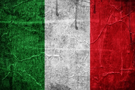Flag of Italy overlaid with grunge textureの写真素材