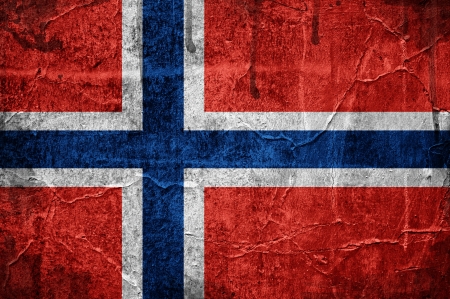 Flag of Norway overlaid with grunge textureの写真素材