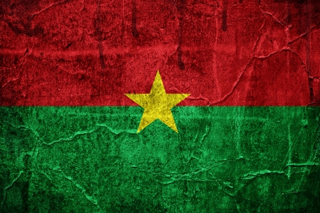 Flag of Burkina Faso overlaid with grunge textureの写真素材