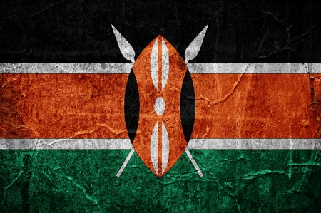 Flag of Kenya overlaid with grunge textureの写真素材