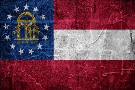Flag of Georgia overlaid with grunge textureの写真素材