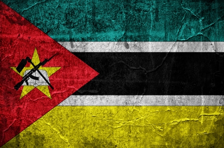 Flag of Mozambique overlaid with grunge textureの写真素材