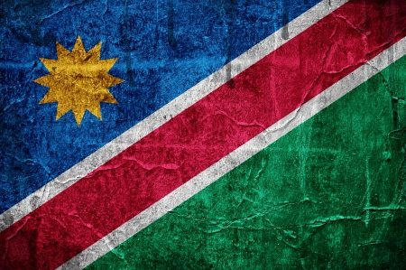 Flag of Namibia overlaid with grunge textureの写真素材