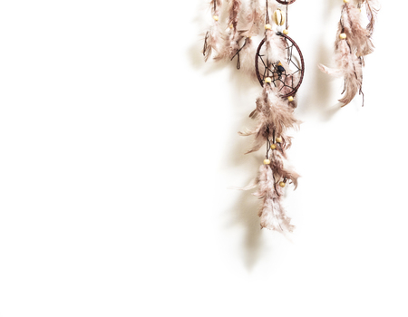 Native American dream catcher isolated on white backgroundの写真素材