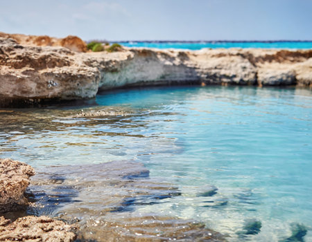 The Lagoon is a beautiful place with clear seawater. Generated with AIの素材