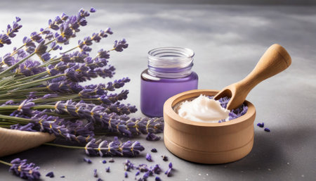 Lavender: nourish your senses with care, a concept for cosmetic imagery. Generated with AIの素材