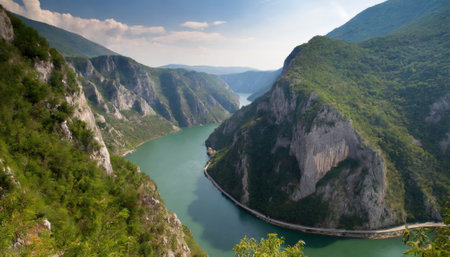 View of the Perucac Visegrad Canyon. Generated with AIの素材